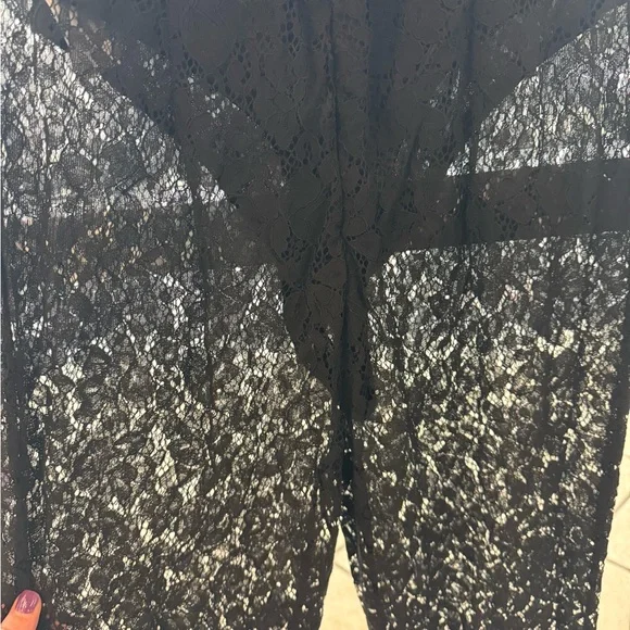 PrettyLittleThing Black Lace Jumpsuit Size 12 - Picture 12 of 14